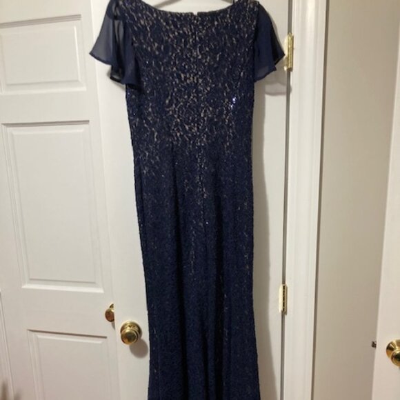 Alex Evenings Navy blue trumpet dress - Picture 6 of 11